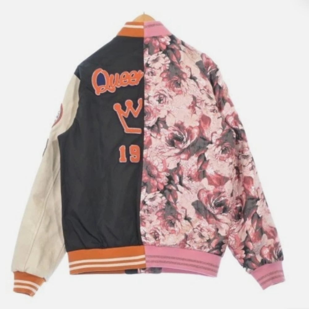 Floral and Black with Leather Sleeve Kids Jacket Size 3 - Picture 2 of 13